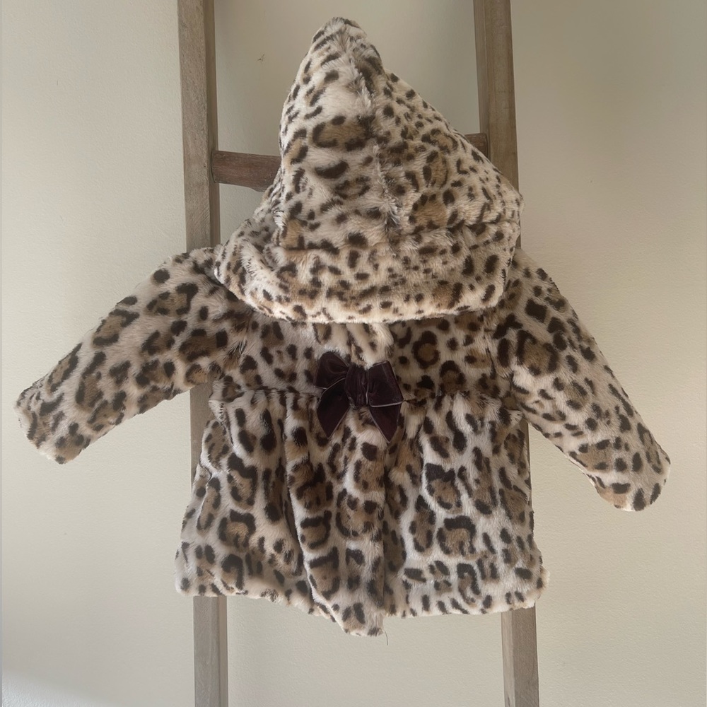 Toddler Girl Leopard Faux Fur Coat